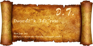 Dvorák Tünde névjegykártya
